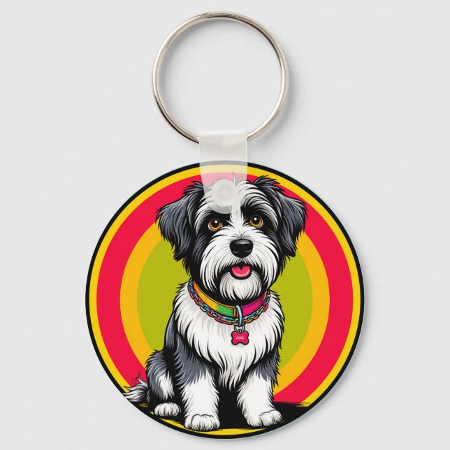 Chaveiro Cachorro Animado Fofo com Coleira (Frente)