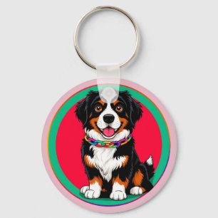 Chaveiro Cachorro Animado Fofo com Coleira