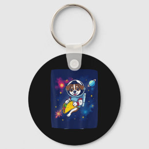 Chaveiro Cachorro astronauta amante de taco celebra cinco d