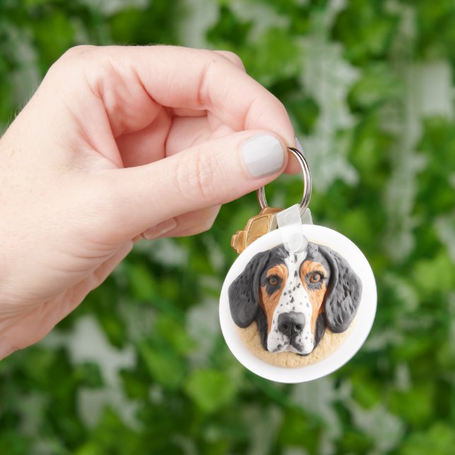Chaveiro Cachorro Bluetick Coonhound Inspirado em 3D (Mão)