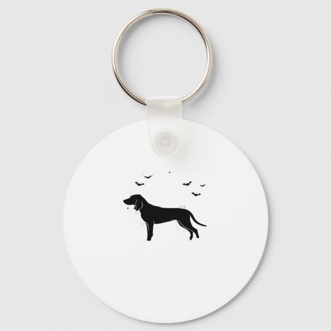 Chaveiro Cachorro Bluetick � Silhueta da Lua do Halloween T (Frente)