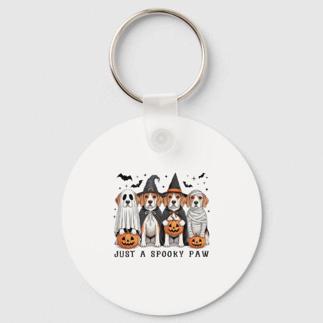 Chaveiro Cachorro Bonito Fantasma Beagle Halloween Dia de A (Frente)