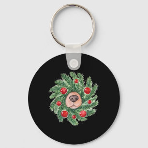 Chaveiro Cachorro Bonito Nose Ouro de Fúria de Natal