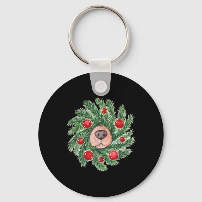 Chaveiro Cachorro Bonito Nose Ouro de Fúria de Natal (Frente)