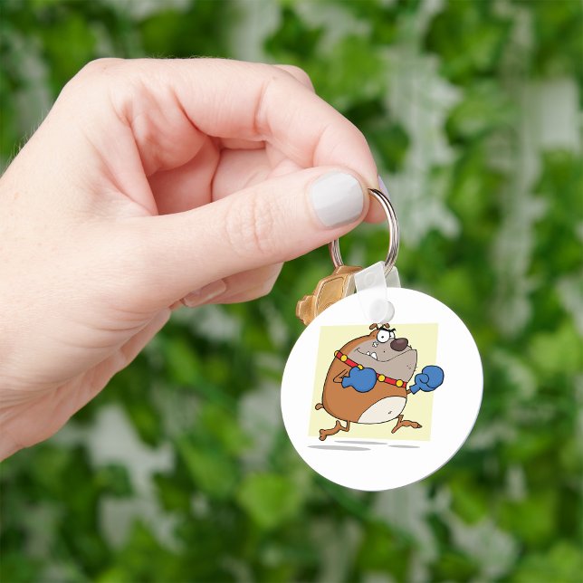 Chaveiro Cachorro Boxer Bulldog Cartoon Engraçado (Criador carregado)
