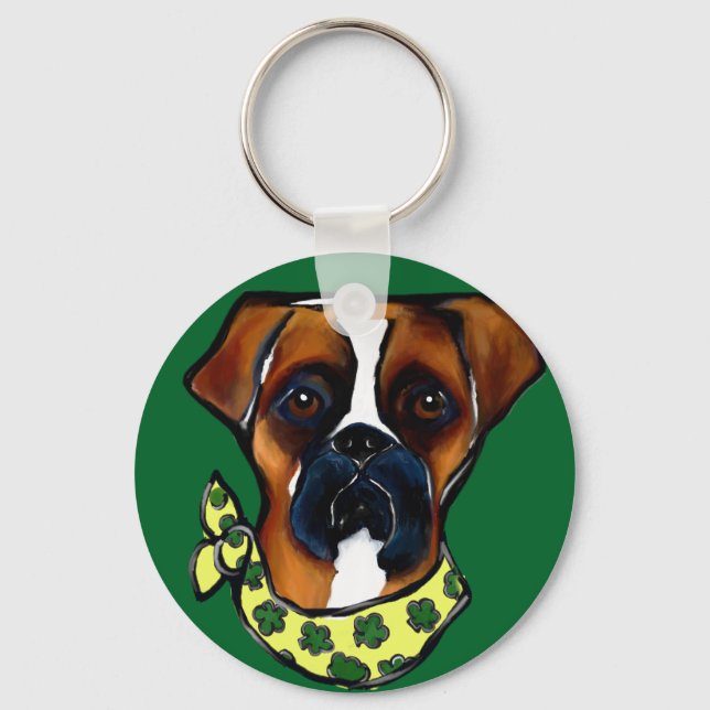 Chaveiro Cachorro Boxer St. Patty (Frente)