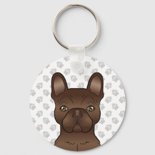 Chaveiro Cachorro-branco de chocolate Marrom-francês Buldo