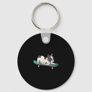 Chaveiro Cachorro Bulldog Francês de Skate