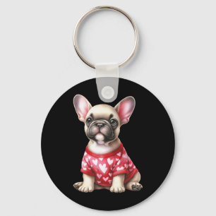 Chaveiro Cachorro Bulldog Francês Dia dos Namorados Coração
