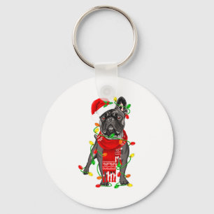 Chaveiro Cachorro Bulldog Francês Engraçado Árvore Luzes de