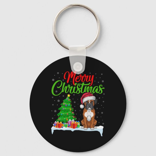 Chaveiro Cachorro Cachorro Árvore de Natal Luz Engraçada Xm (Frente)