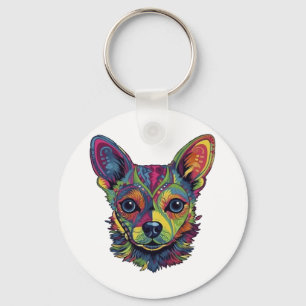 Chaveiro Cachorro Cachorro de Pintura do Abstrato Chihuahua