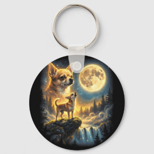 Chaveiro Cachorro Chihuahua noite enluarada arte Chihuahua