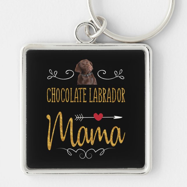 Chaveiro Cachorro | Chocolate Labrador Mama (Frente)