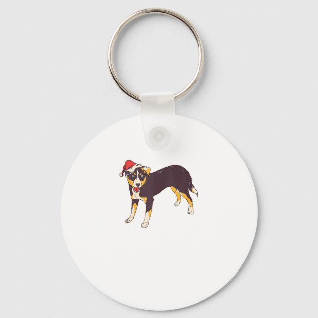 Chaveiro Cachorro com Papai Noel - Feliz Natal (Frente)