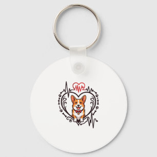 Chaveiro Cachorro Corgi Coração Batimento Cardíaco Ekg Grav