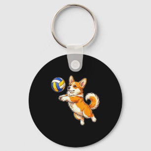 Chaveiro Cachorro corgi engraçado e fofo jogando esportes d