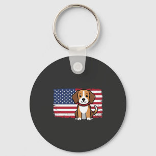 Chaveiro Cachorro da Bandeira Americana Vetor Patriótico