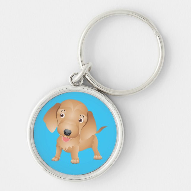 Chaveiro Cachorro Dachshund Azul (Frente)