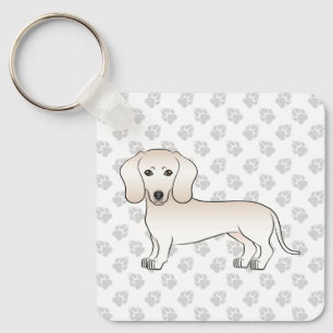 Chaveiro Cachorro De Cartoon Casaco Suave De Creme Com Pinç