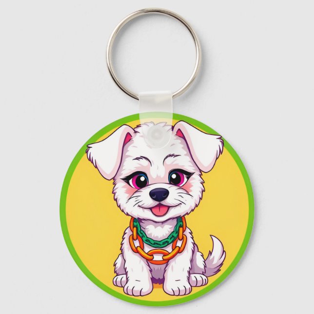 Chaveiro Cachorro de Desenho Animado Adorável (Frente)