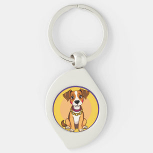 Chaveiro Cachorro de Desenho Animado Adorável Usando Corren