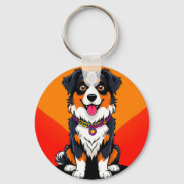 Chaveiro 🐶 Cachorro de Desenho Animado Alegre para Carrega
