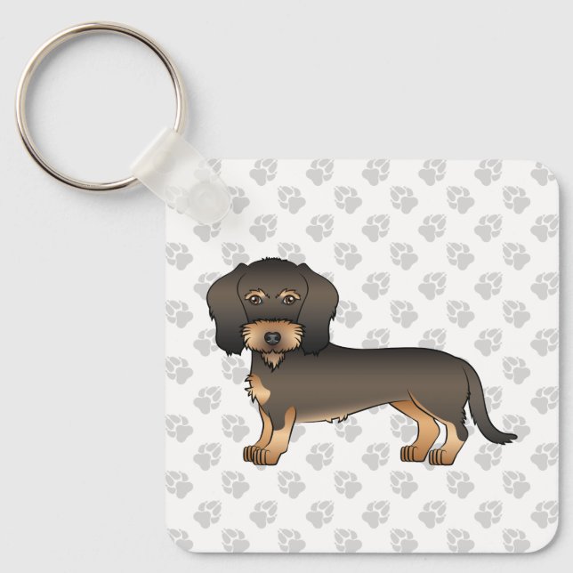 Chaveiro Cachorro de desenho animado Dachshund de arame Dac (Frente)