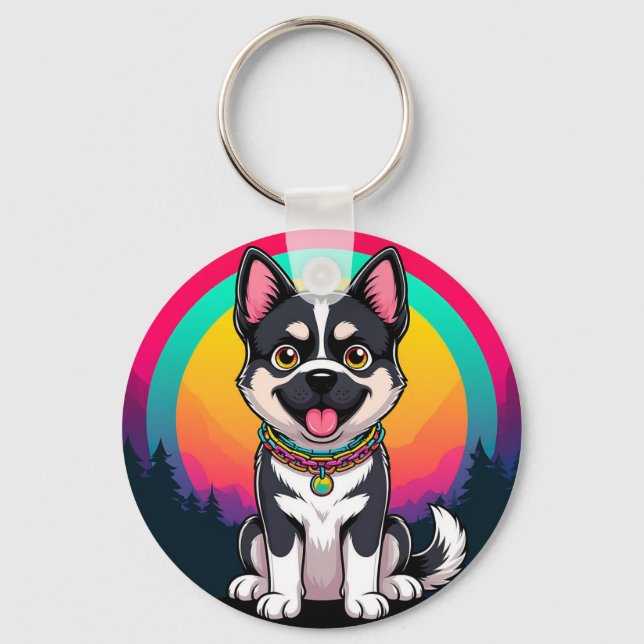 Chaveiro Cachorro de Desenho Animado Divertido (Frente)