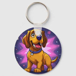 Chaveiro Cachorro de Desenho Animado Divertido com Cores Vi
