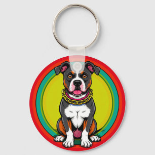 Chaveiro Cachorro de Desenho Animado Fofo com Coleira