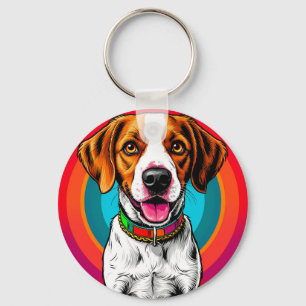 Chaveiro Cachorro de Desenho Animado Fofo com Coleira