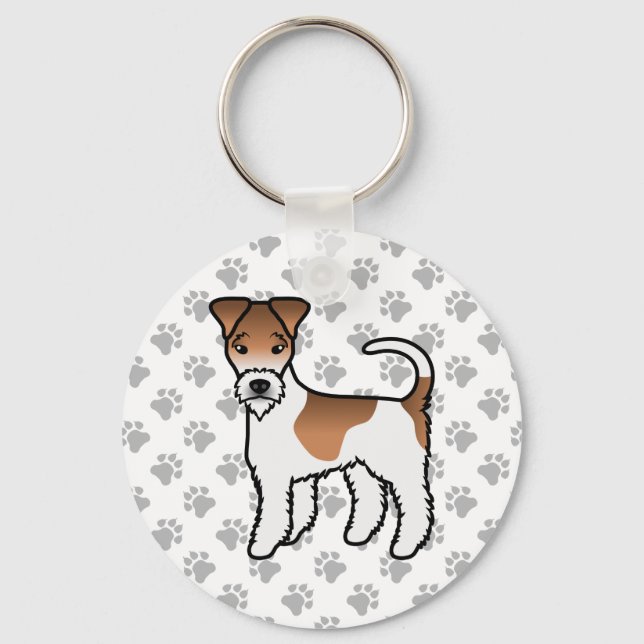 Chaveiro Cachorro De Desenho Animado Fofo Fox Terrier Branc (Frente)