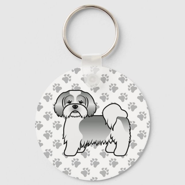 Chaveiro Cachorro De Desenho Animado Fofo Lhasa Apso Pratea (Frente)