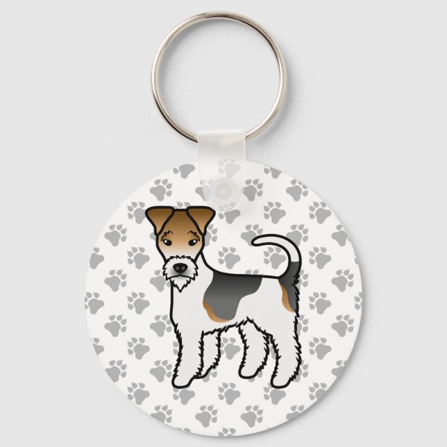 Chaveiro Cachorro de desenho animado fofo Tricolor Wire Fox (Frente)