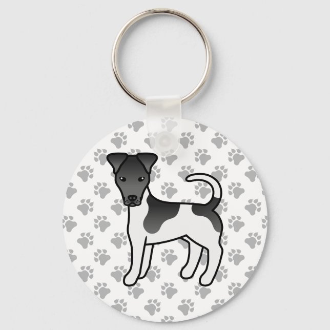 Chaveiro Cachorro de desenho animado Smooth Fox Terrier pre (Frente)