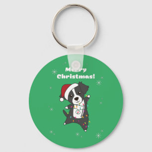 Chaveiro Cachorro de Natal da Fronteira Cachorro de inverno
