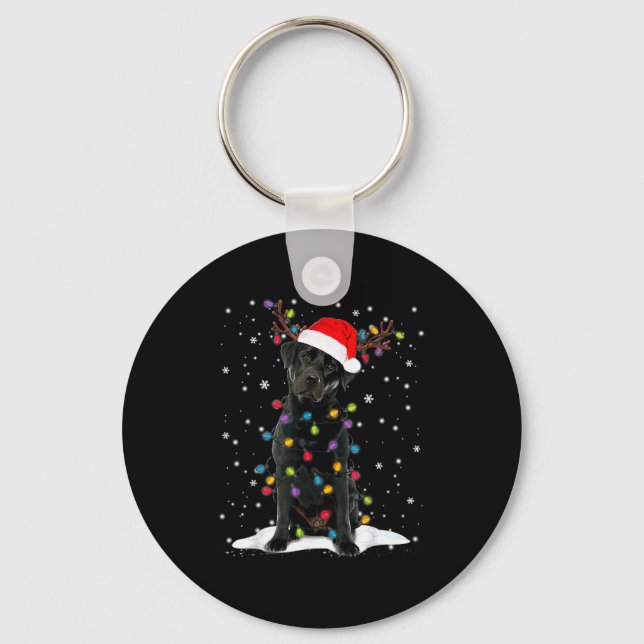 Chaveiro Cachorro de pijama com luz de árvore de Natal Labr (Frente)