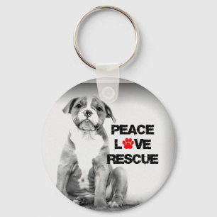 Chaveiro Cachorro de resgate do Peace Love