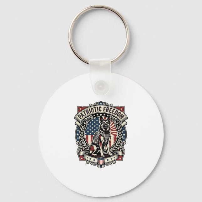 Chaveiro Cachorro de Resgate Patriota (Frente)