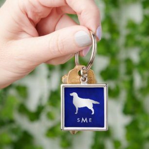 Chaveiro Cachorro de Sebo Azul Monograma