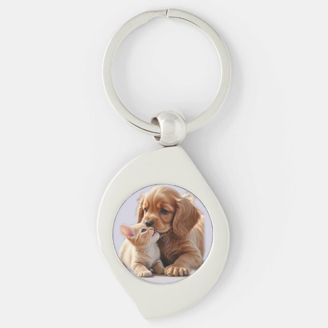 Chaveiro Cachorro e gatinho (Frente)