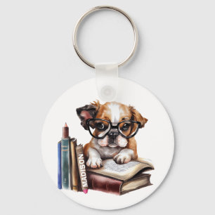 Chaveiro Cachorro E Livros