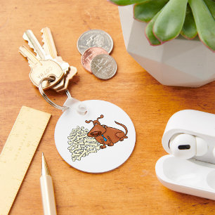 Chaveiro Cachorro E Ossos Castanhos