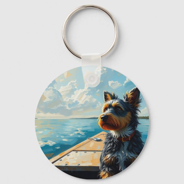 Chaveiro Cachorro em um barco (Frente)