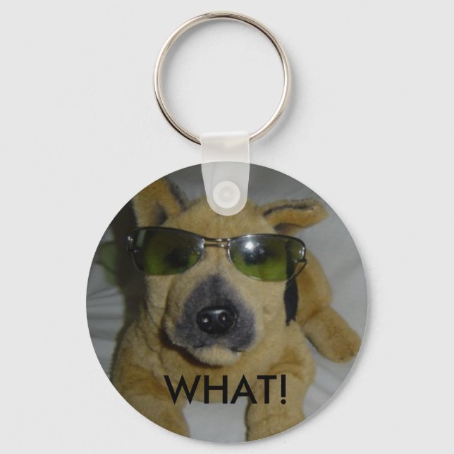 Chaveiro Cachorro Engraçado de Óculos (Frente)