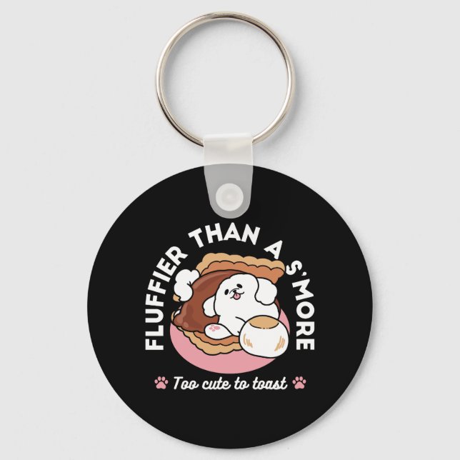 Chaveiro Cachorro Engraçado e Design de S'more – Pun para A (Frente)