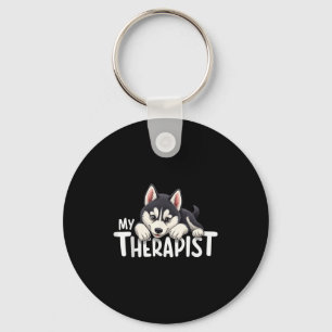 Chaveiro Cachorro Engraçado Meu Terapeuta Cachorro Husky Si