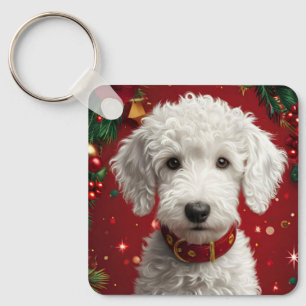 Chaveiro Cachorro Entre Decorações de Natal