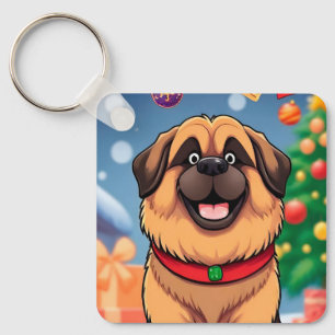 Chaveiro Cachorro Entre Decorações de Natal